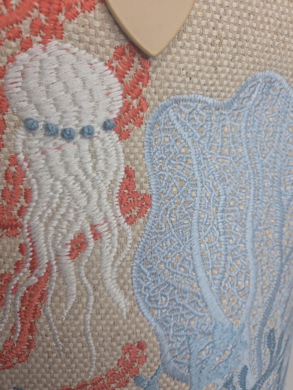 Spartina 449 Ogeechee Sea Life Coral Jute And Cotton Large Beach Tote NWT - Picture 5 of 14